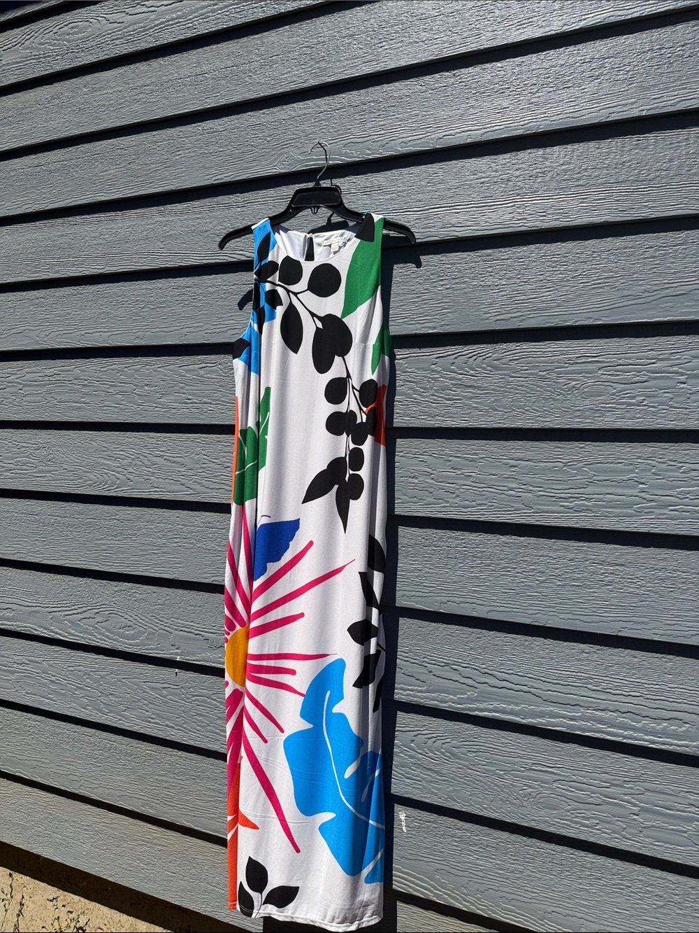 Cato White Maxi Dress with Bold Multicolor Floral Motif - Picture 2 of 7